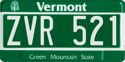VT license plate ZVR521