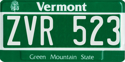 VT license plate ZVR523