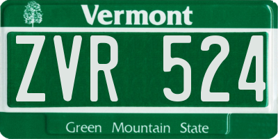 VT license plate ZVR524