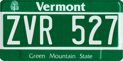 VT license plate ZVR527