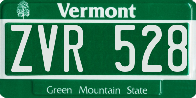 VT license plate ZVR528