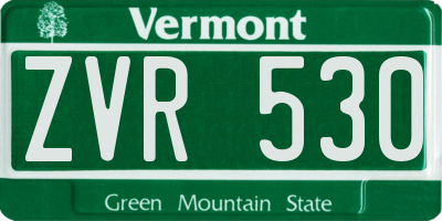 VT license plate ZVR530