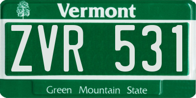 VT license plate ZVR531
