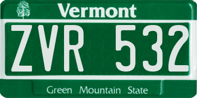 VT license plate ZVR532