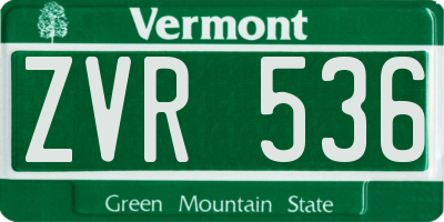 VT license plate ZVR536