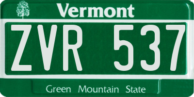 VT license plate ZVR537