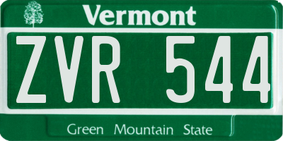 VT license plate ZVR544