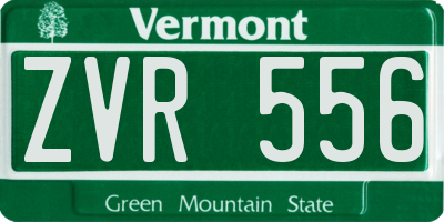 VT license plate ZVR556
