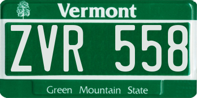 VT license plate ZVR558