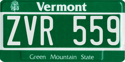VT license plate ZVR559
