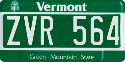 VT license plate ZVR564