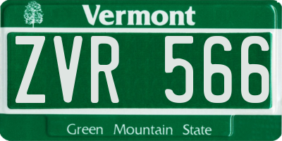 VT license plate ZVR566