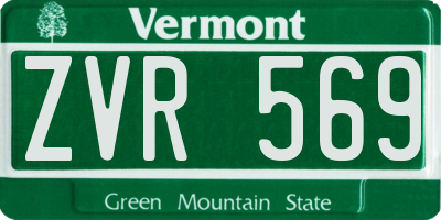 VT license plate ZVR569