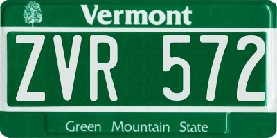 VT license plate ZVR572