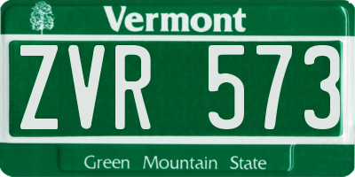 VT license plate ZVR573