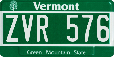 VT license plate ZVR576