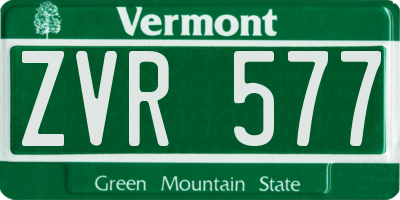 VT license plate ZVR577
