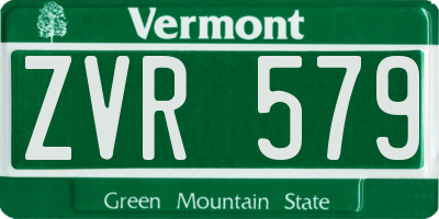 VT license plate ZVR579
