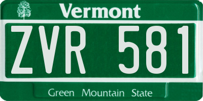 VT license plate ZVR581