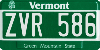 VT license plate ZVR586