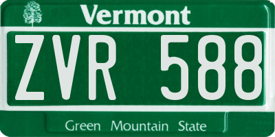 VT license plate ZVR588