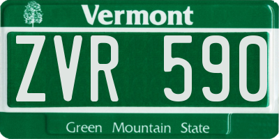 VT license plate ZVR590