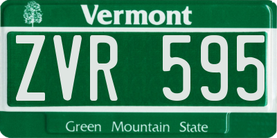 VT license plate ZVR595