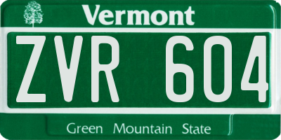 VT license plate ZVR604