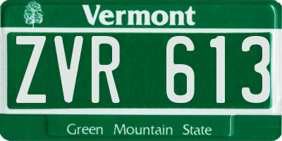 VT license plate ZVR613
