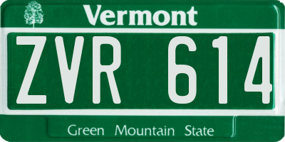 VT license plate ZVR614