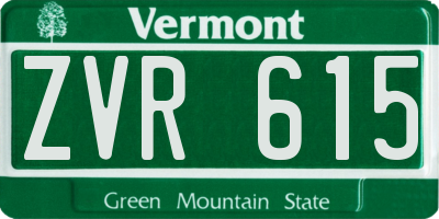 VT license plate ZVR615