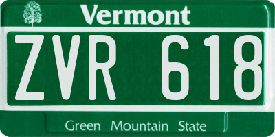 VT license plate ZVR618