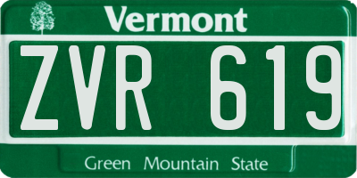VT license plate ZVR619