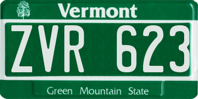 VT license plate ZVR623