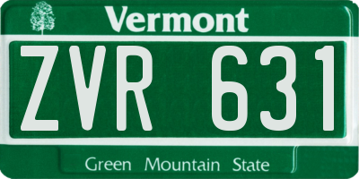 VT license plate ZVR631