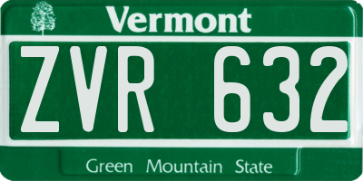 VT license plate ZVR632