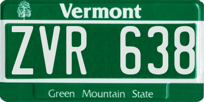 VT license plate ZVR638
