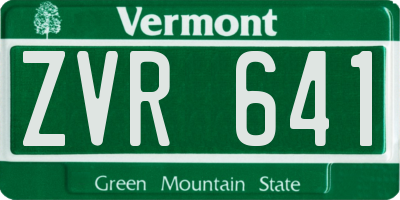 VT license plate ZVR641