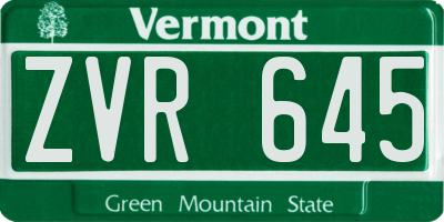VT license plate ZVR645