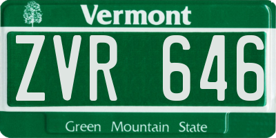 VT license plate ZVR646