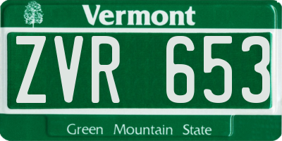 VT license plate ZVR653