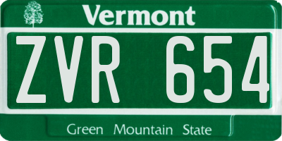 VT license plate ZVR654