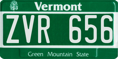 VT license plate ZVR656