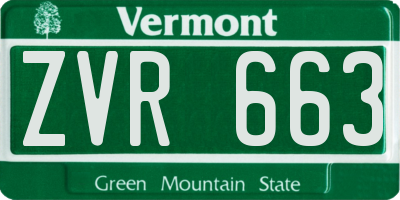 VT license plate ZVR663