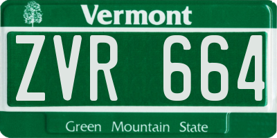 VT license plate ZVR664