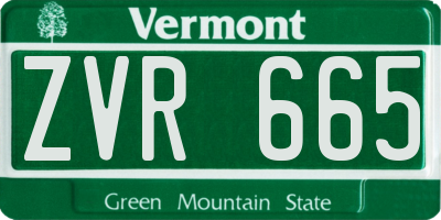 VT license plate ZVR665