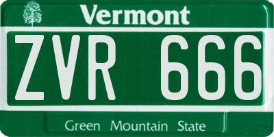 VT license plate ZVR666