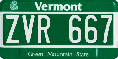 VT license plate ZVR667