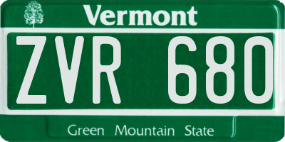 VT license plate ZVR680