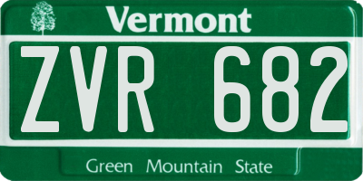 VT license plate ZVR682